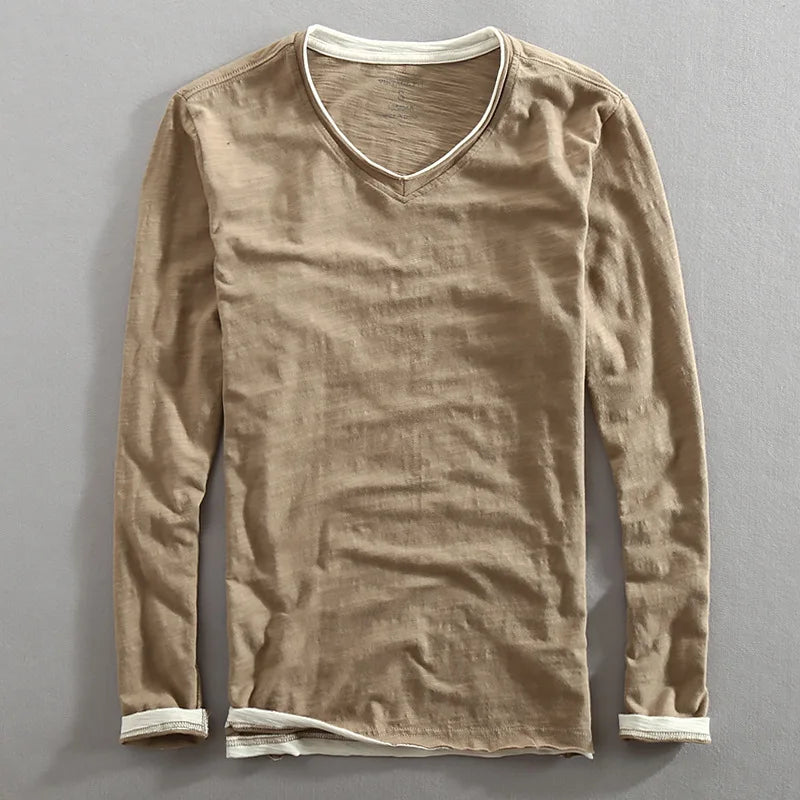 Joren Raw-Edge V-Neck Tee