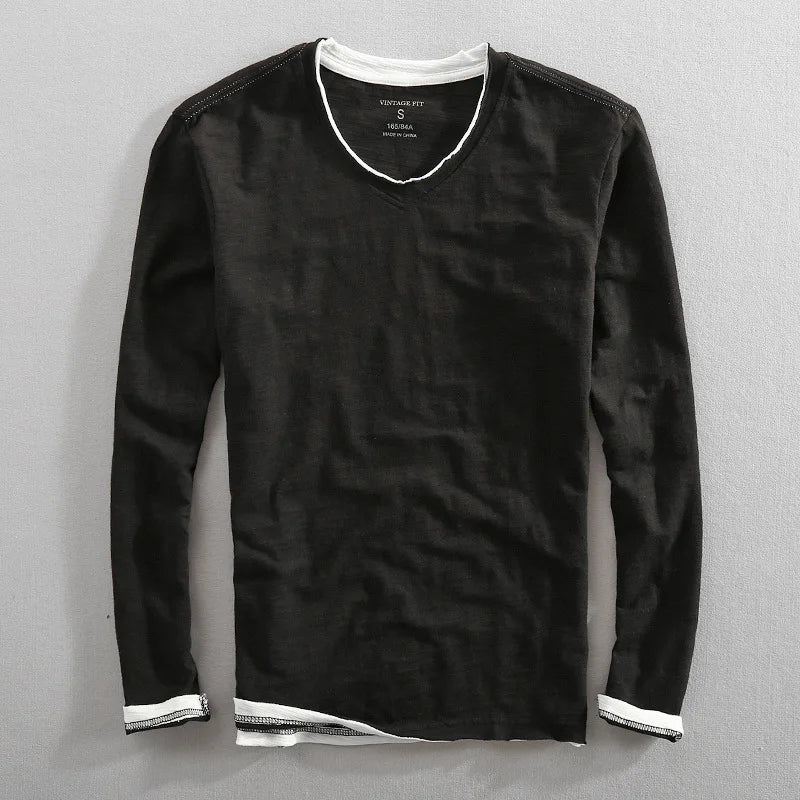 Joren Raw-Edge V-Neck Tee