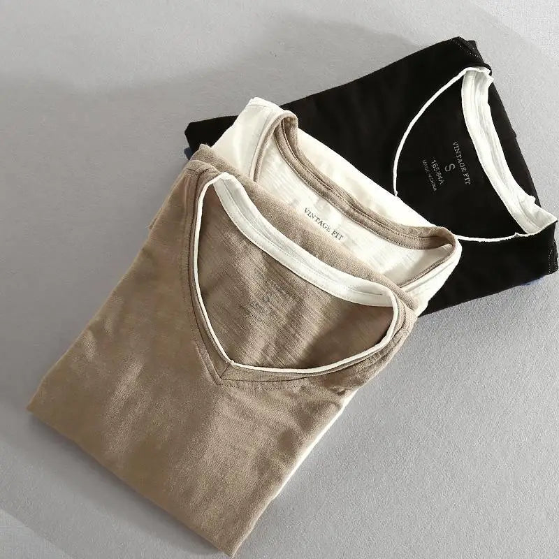 Joren Raw-Edge V-Neck Tee