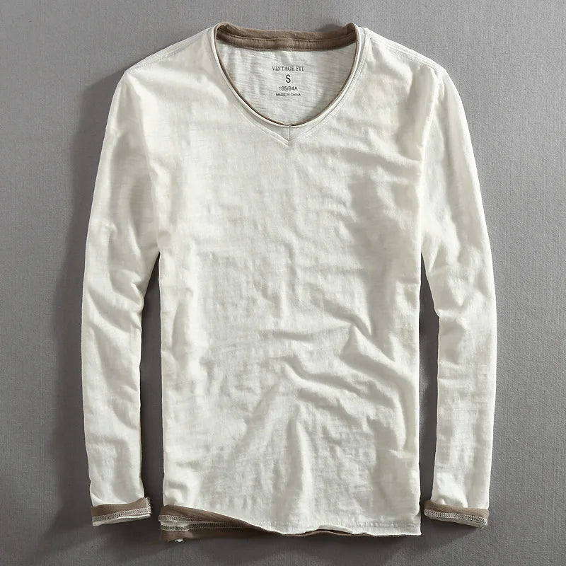 Joren Raw-Edge V-Neck Tee