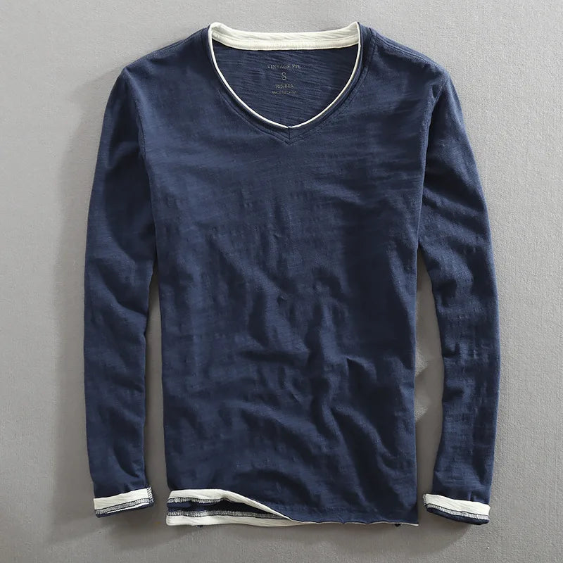 Joren Raw-Edge V-Neck Tee