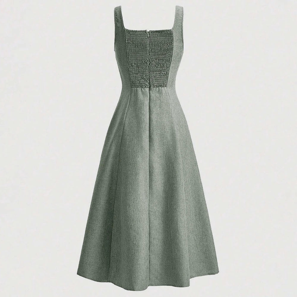 Mia Square-Neck Midi Dress