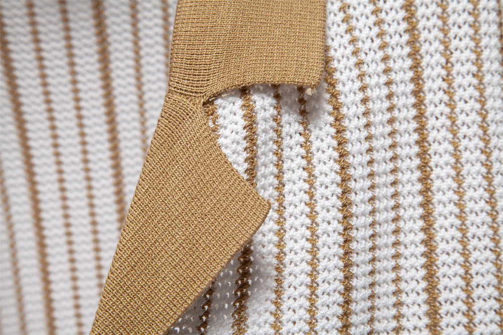 Dorian Striped Knit Polo