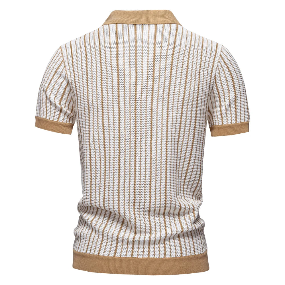 Dorian Striped Knit Polo