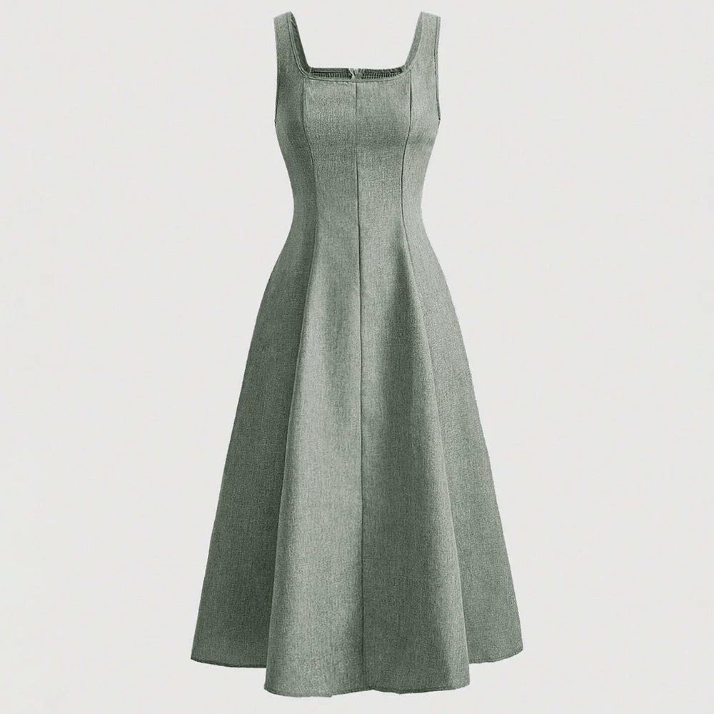 Mia Square-Neck Midi Dress