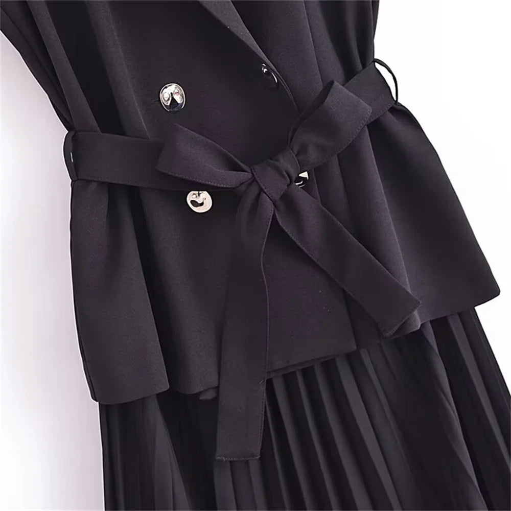 Clara Pleated Vest Maxi Dress
