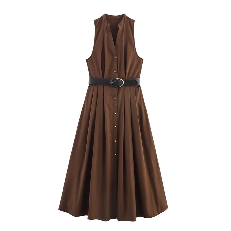 Amara Belted Midi Dress