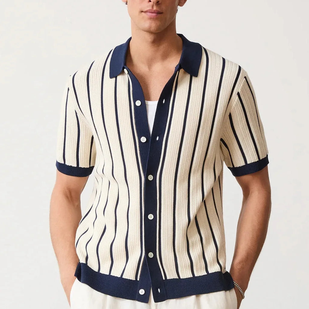 Cedric Striped Knit Polo