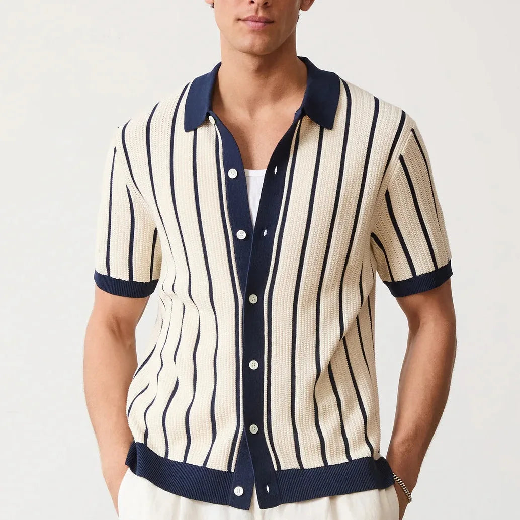 Cedric Striped Knit Polo