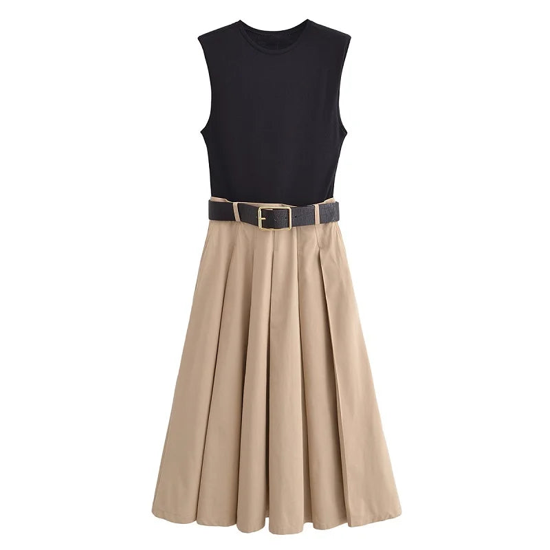 Selene Pleated Midi Dress