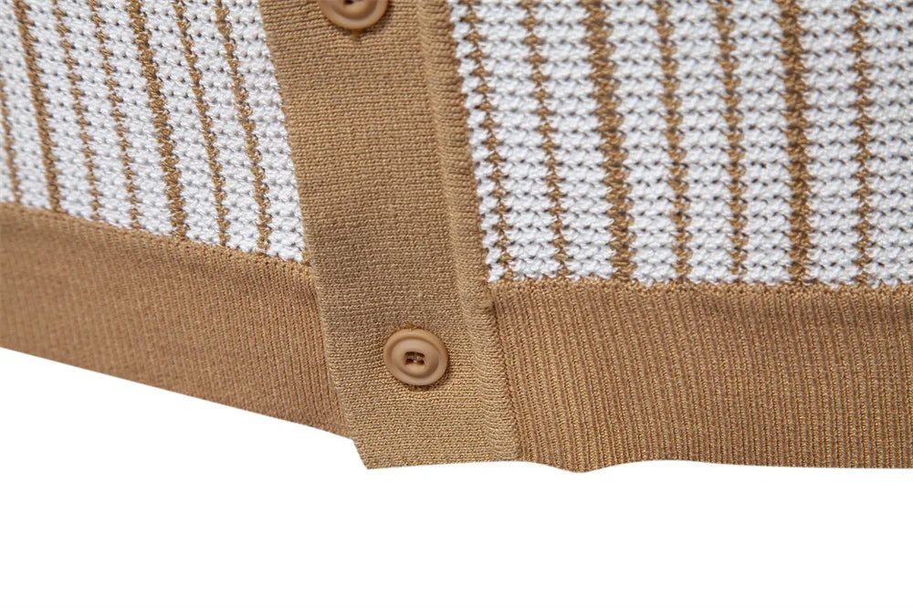 Dorian Striped Knit Polo