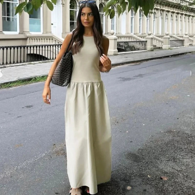 Adele Khaki Maxi Dress