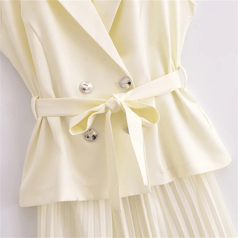 Clara Pleated Vest Maxi Dress