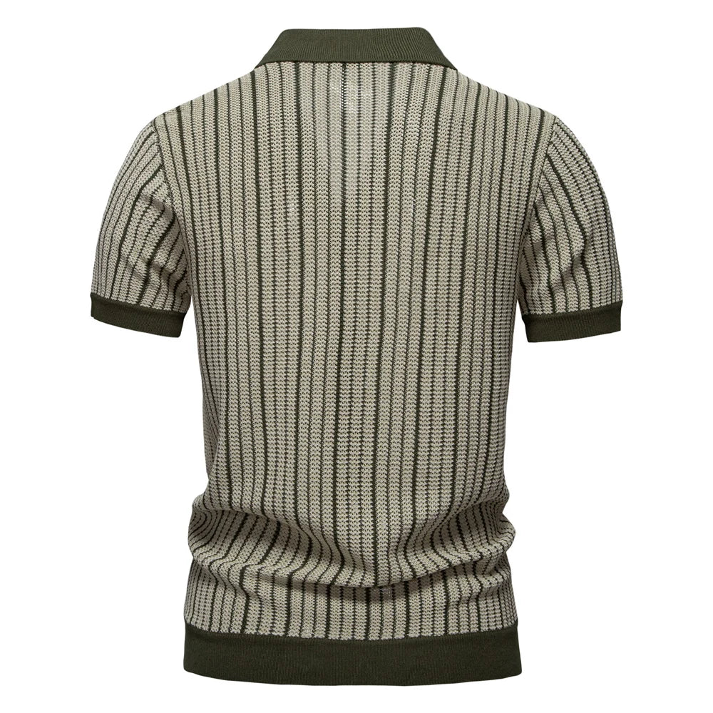 Dorian Striped Knit Polo