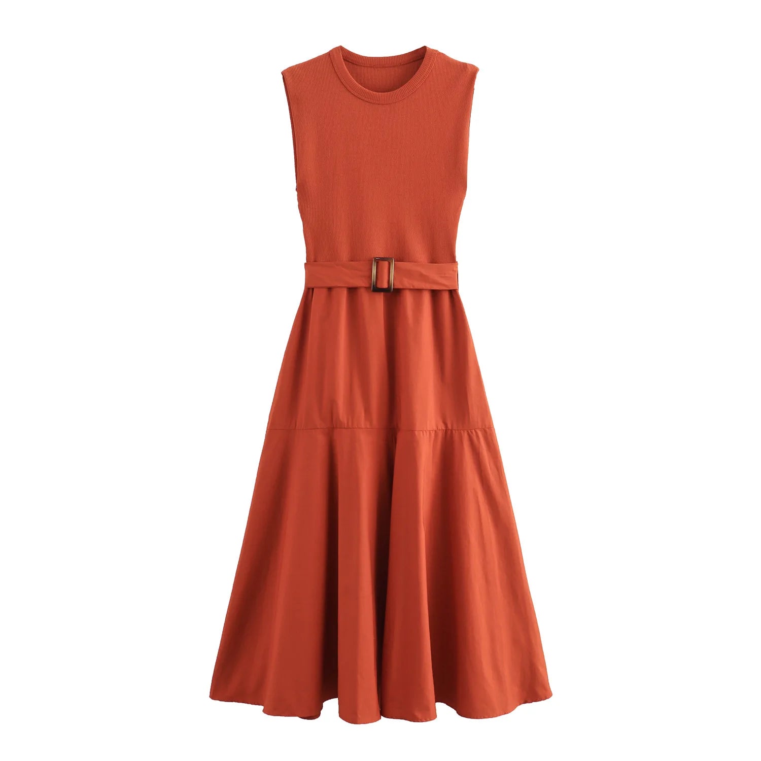 Celine Belted Rib Knit Dress