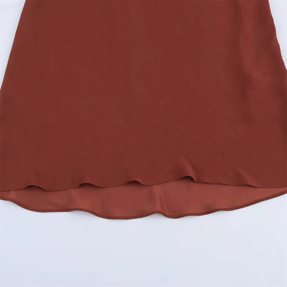 Selene Cowl-Neck Ruched Midi Dress