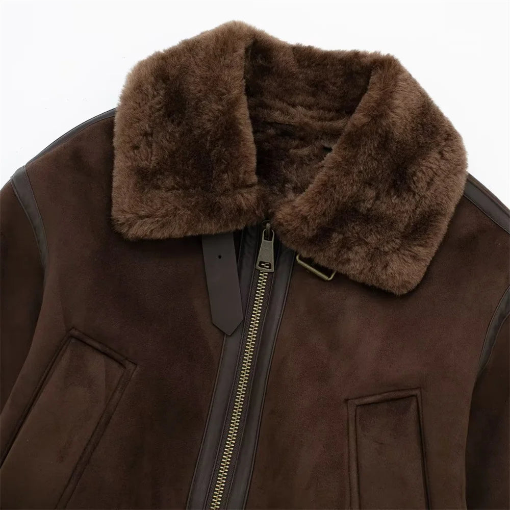 Alina Shearling Aviator Jacket