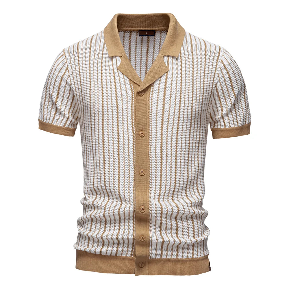 Dorian Striped Knit Polo