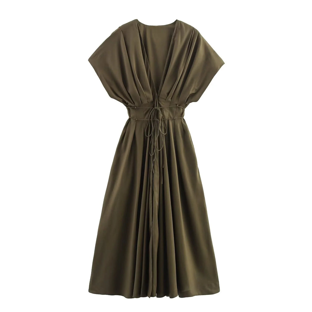 Aria Pleated Midi Dress