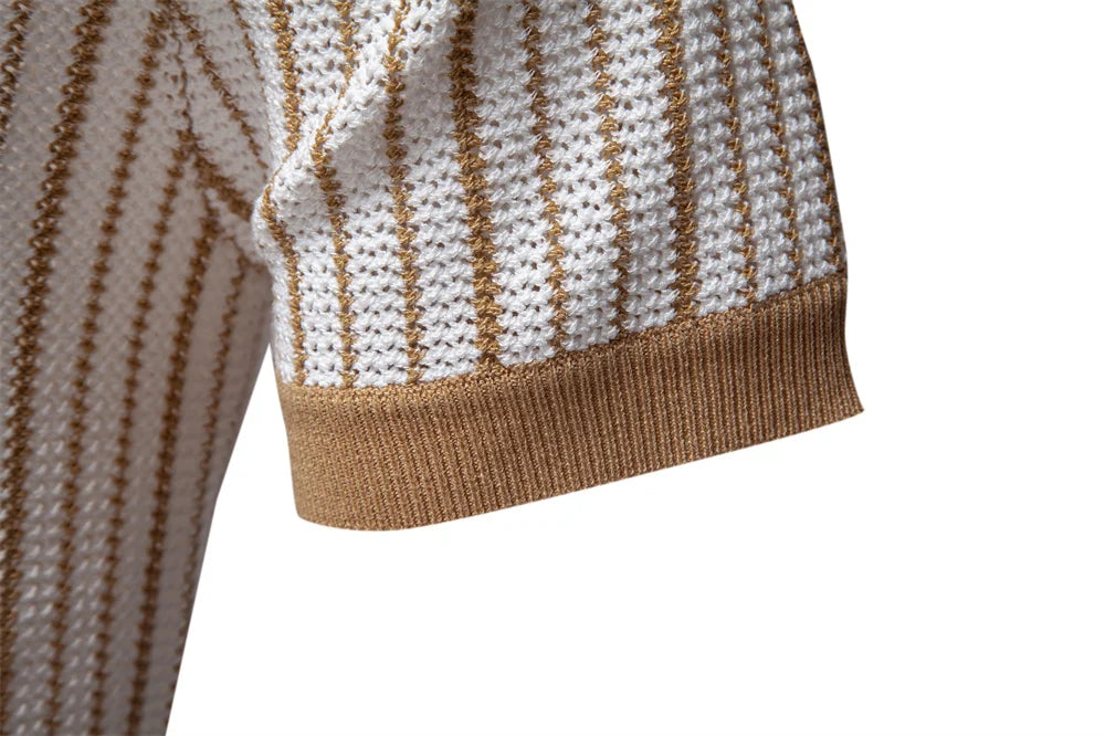 Dorian Striped Knit Polo
