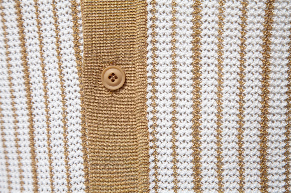 Dorian Striped Knit Polo