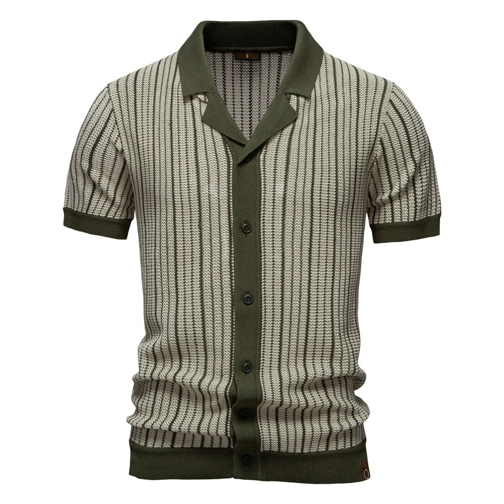 Dorian Striped Knit Polo