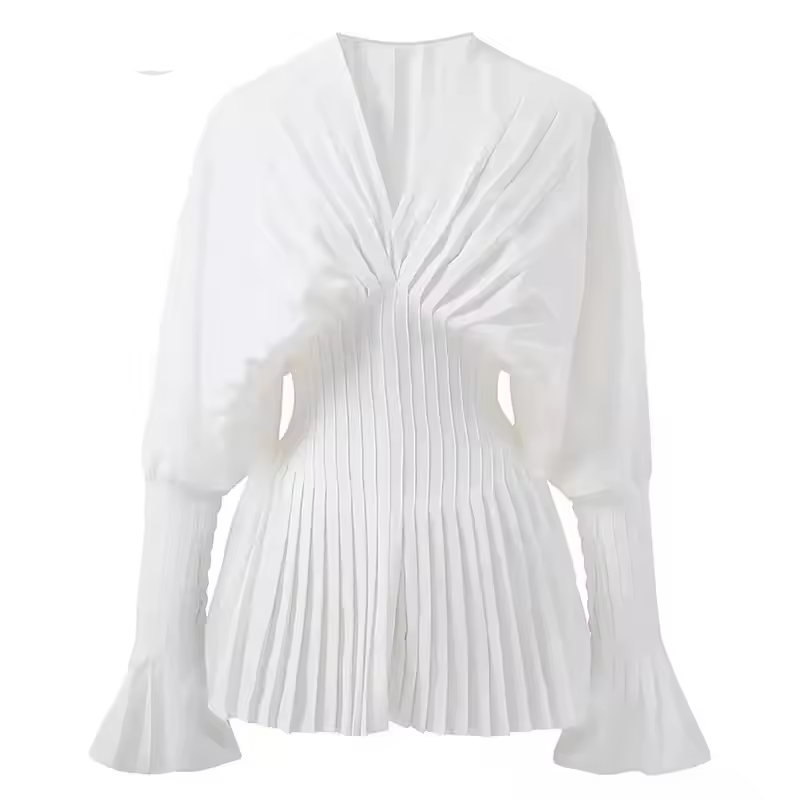 Elara Pleated Blouse Dress