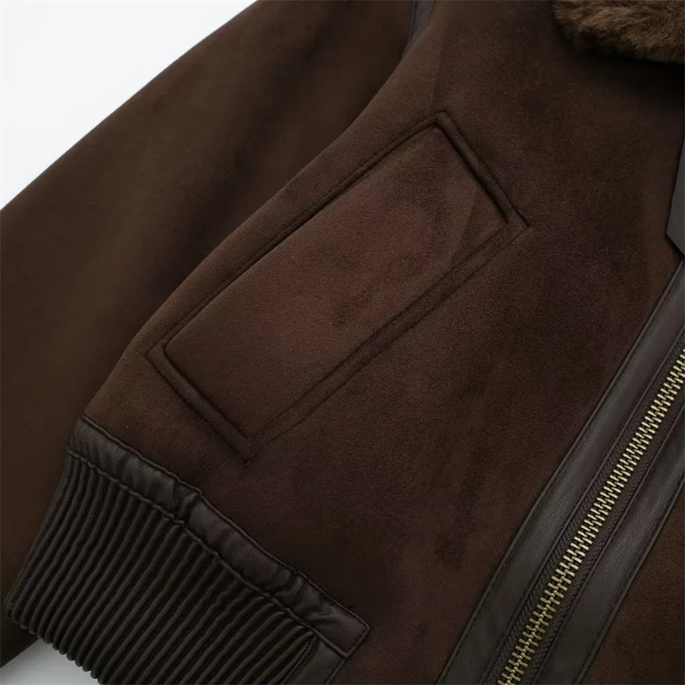 Alina Shearling Aviator Jacket