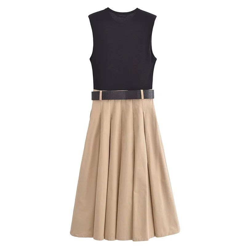 Selene Pleated Midi Dress