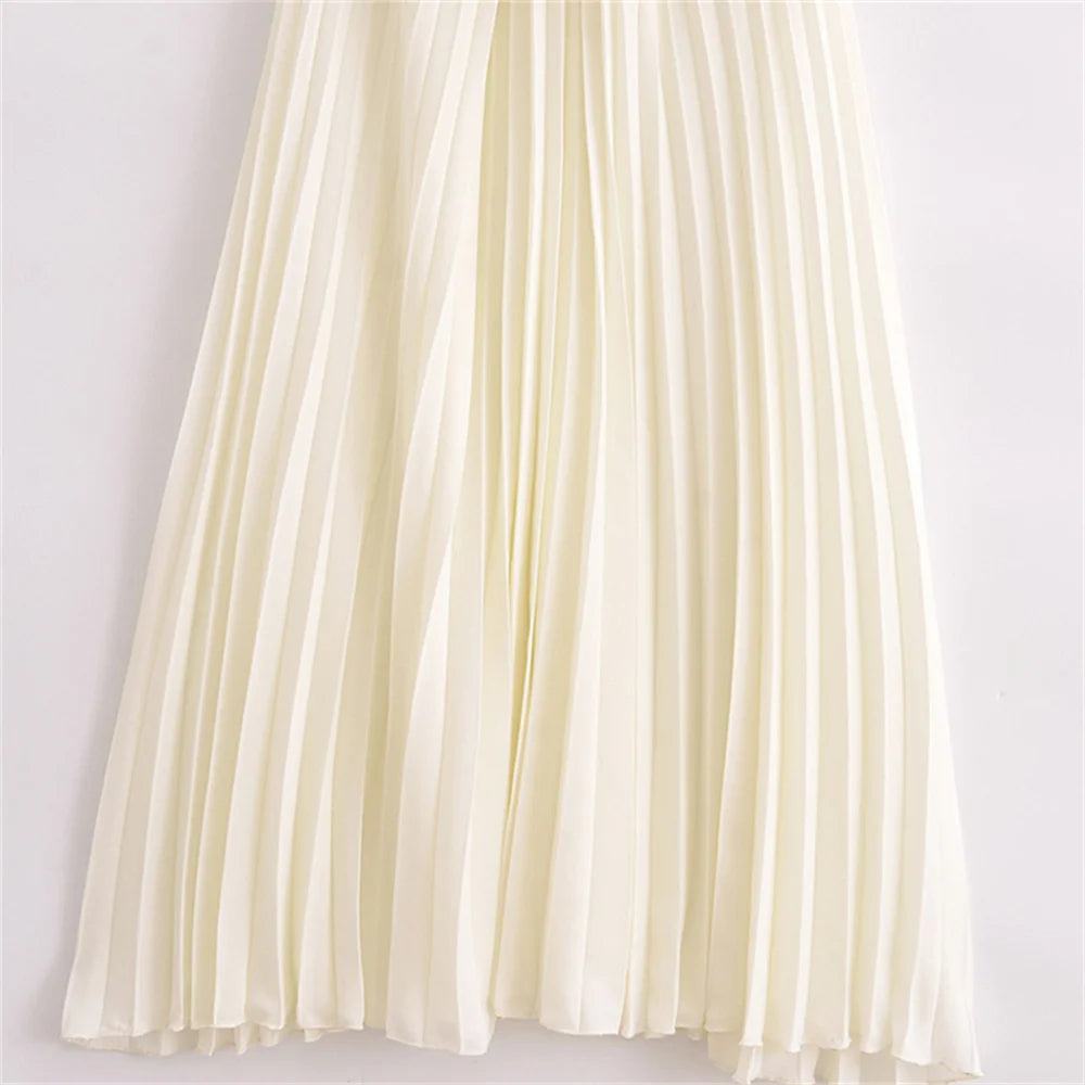 Clara Pleated Vest Maxi Dress