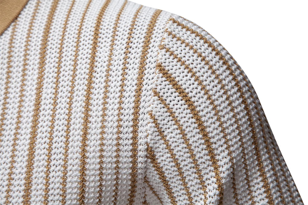 Dorian Striped Knit Polo