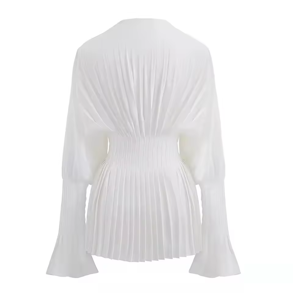 Elara Pleated Blouse Dress