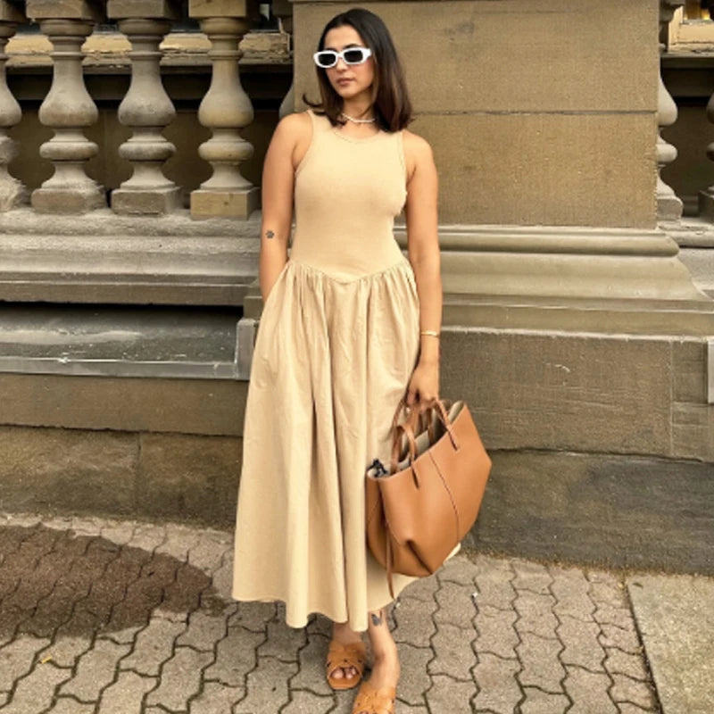 Adele Khaki Maxi Dress