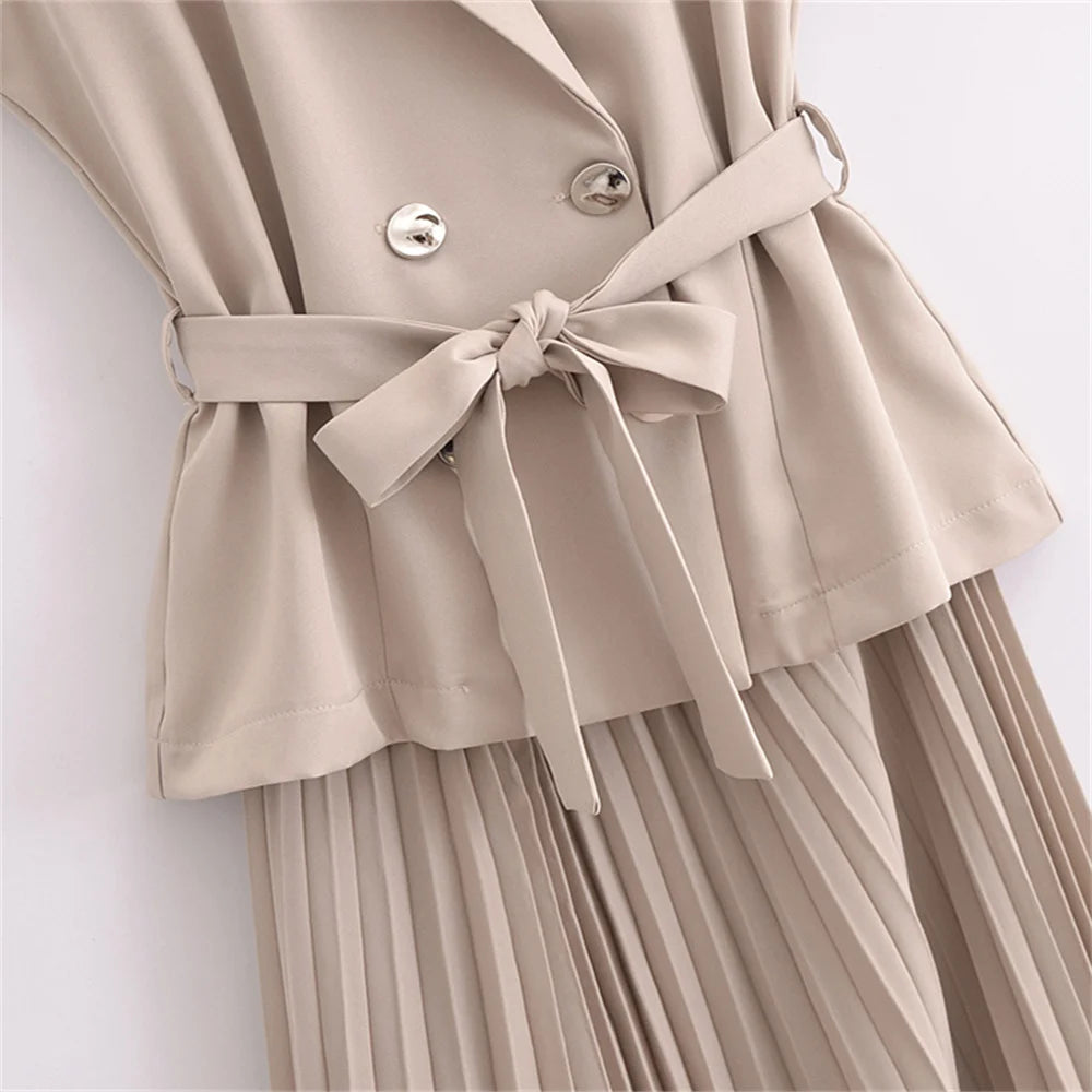 Clara Pleated Vest Maxi Dress
