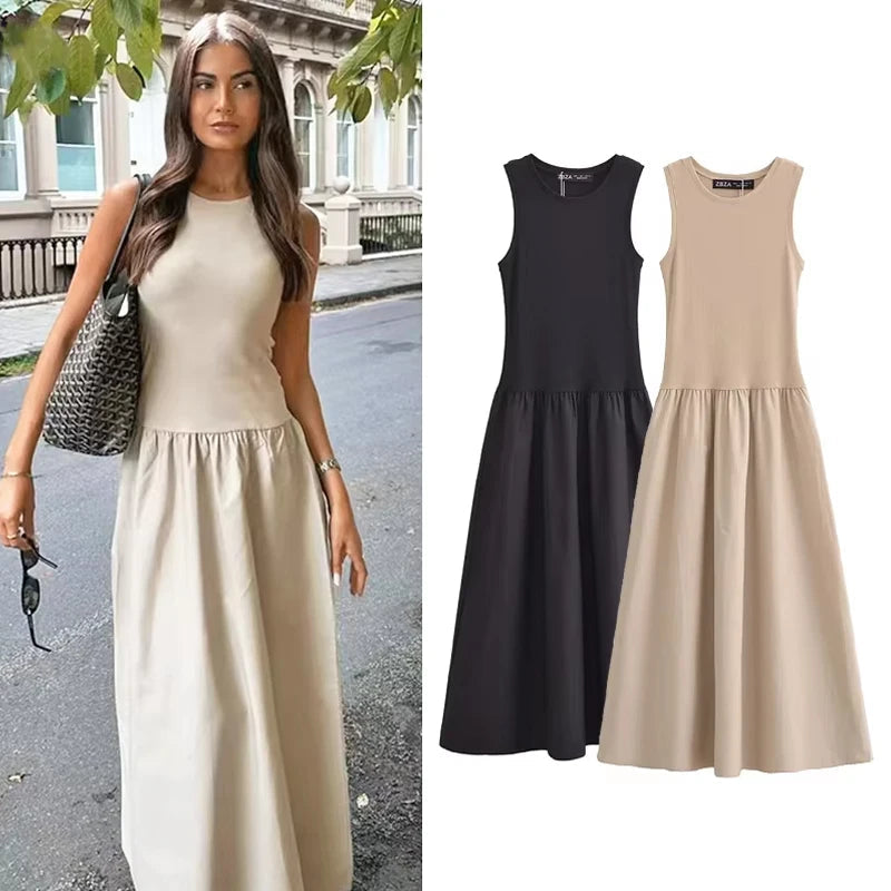 Adele Khaki Maxi Dress